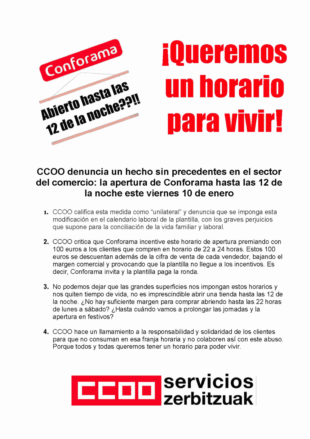 Apertura conforama 12 noche